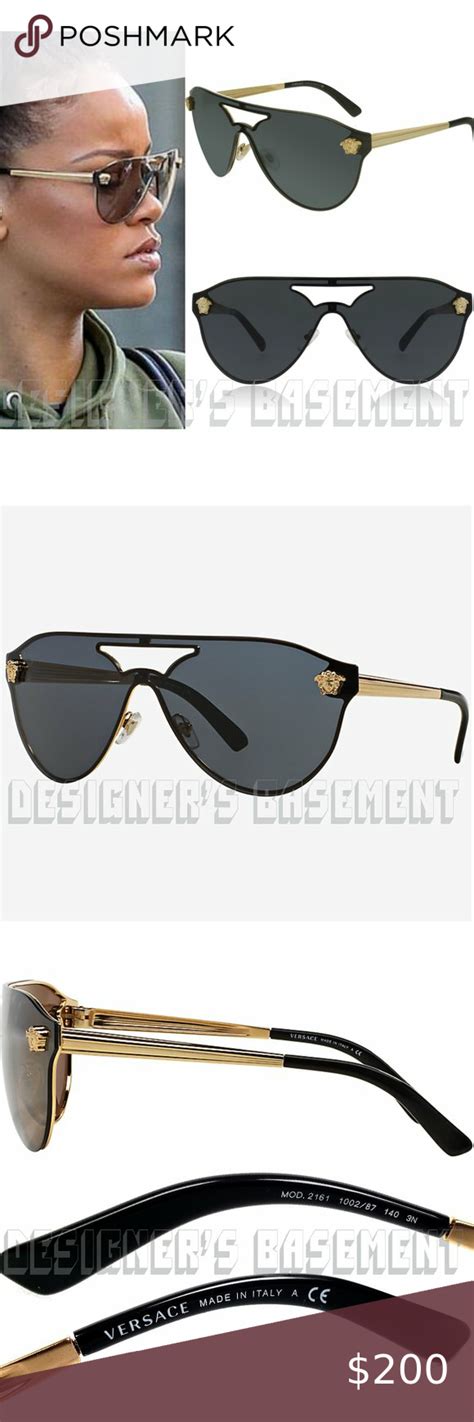 versace aviator medusa gold black sunglasses ve2161 1002 87|Versace™ VE2161 Aviator Sunglasses .